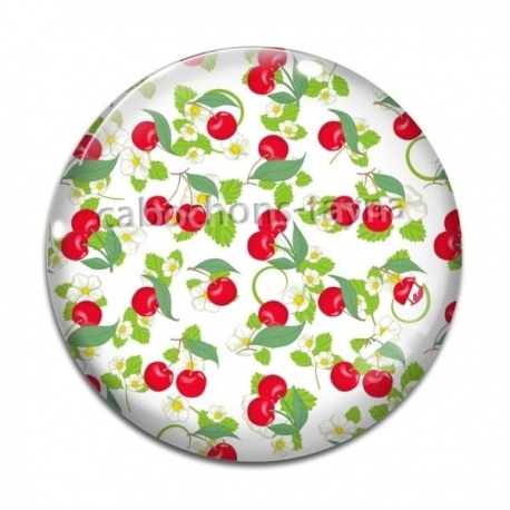 Cabochon Verre - cerise