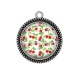 Pendentif Cabochon Argent - cerise