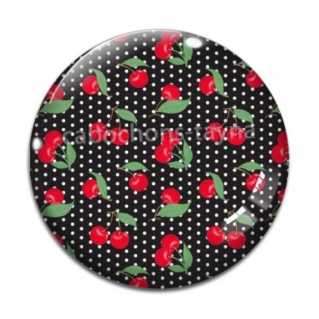 Cabochon Verre - cerise