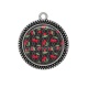 Pendentif Cabochon Argent - cerise