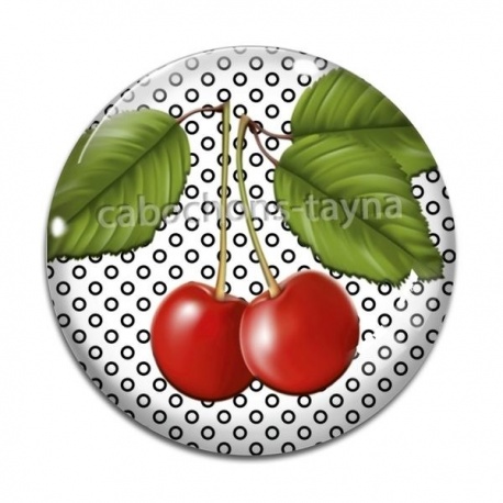 Cabochon Verre - cerise