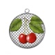 Pendentif Cabochon Argent - cerise
