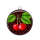 Pendentif Cabochon Argent - cerise