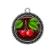 Pendentif Cabochon Argent - cerise