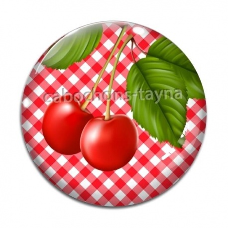Cabochon Verre - cerise