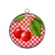 Pendentif Cabochon Argent - cerise