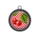 Pendentif Cabochon Argent - cerise