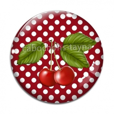 Cabochon Verre - cerise