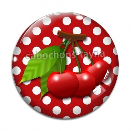 Cabochon Verre - cerise