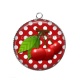 Pendentif Cabochon Argent - cerise