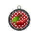 Pendentif Cabochon Argent - cerise