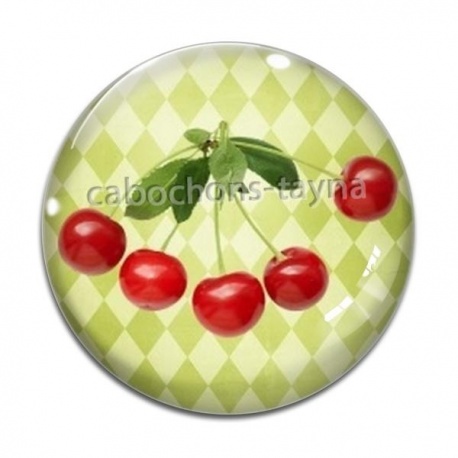 Cabochon Verre - cerise