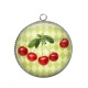 Pendentif Cabochon Argent - cerise