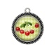 Pendentif Cabochon Argent - cerise