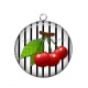 Pendentif Cabochon Argent - cerise