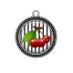 Pendentif Cabochon Argent - cerise