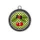 Pendentif Cabochon Argent - cerise