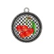Pendentif Cabochon Argent - cerise