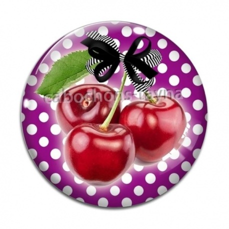 Cabochon Verre - cerise