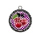Pendentif Cabochon Argent - cerise