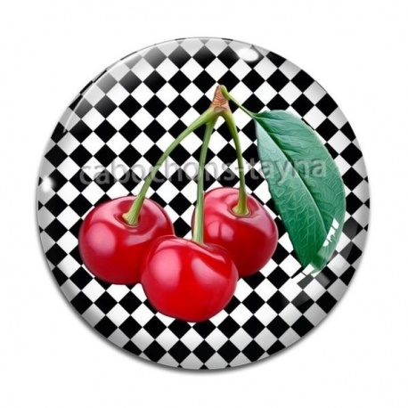 Cabochon Verre - cerise