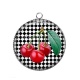 Pendentif Cabochon Argent - cerise