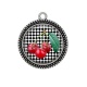 Pendentif Cabochon Argent - cerise