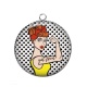 Pendentif Cabochon Argent - girl power
