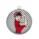 Pendentif Cabochon Argent - girl power