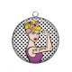 Pendentif Cabochon Argent - girl power