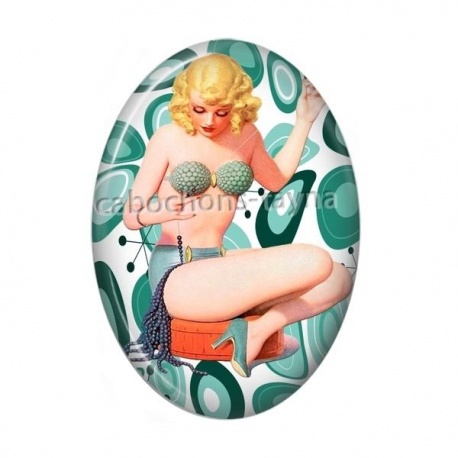 Cabochon Résine Ovale - girl power