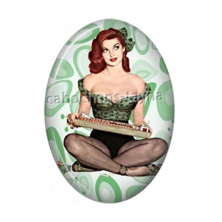 Cabochon Résine Ovale - Pin up
