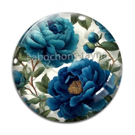 Cabochon Verre - fleur