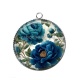Pendentif Cabochon Argent - fleur