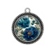 Pendentif Cabochon Argent - fleur