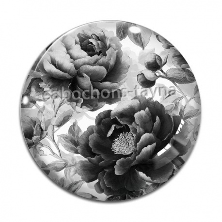 Cabochon Verre - fleur