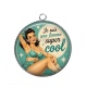 Pendentif Cabochon Argent - je suis une femme super cool