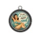 Pendentif Cabochon Argent - je suis une femme super cool