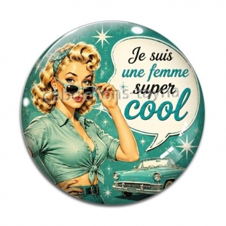 Cabochon Verre - je suis une femme super cool