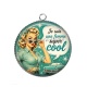 Pendentif Cabochon Argent - je suis une femme super cool