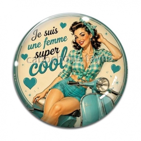 Cabochon Verre - je suis une femme super cool