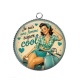 Pendentif Cabochon Argent - je suis une femme super cool
