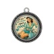 Pendentif Cabochon Argent - je suis une femme super cool