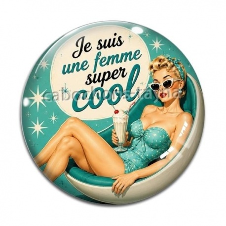 Cabochon Verre - je suis une femme super cool