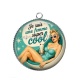 Pendentif Cabochon Argent - je suis une femme super cool