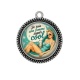 Pendentif Cabochon Argent - je suis une femme super cool