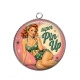 Pendentif Cabochon Argent - super pin up