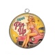 Pendentif Cabochon Argent - super pin up