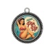 Pendentif Cabochon Argent - super pin up