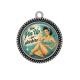 Pendentif Cabochon Argent - une pin up qui déchire